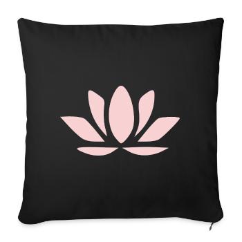 Lotus Flower Lotus Flowers Pastel Flower Blossom Yoga - Sofa pillowcase 17,3'' x 17,3'' (45 x 45 cm) - black - Front