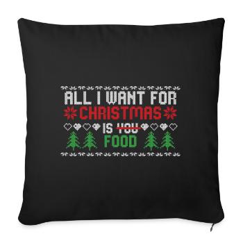Tout ce que je veux pour Noël, c’est un graphique culinaire - Housse de coussin décorative 45 x 45 cm - noir - Devant