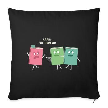 Reader Bookaholic Love Books Lesezeichen – Lustiges Buch - Sofakissenbezug 45 x 45 cm - Schwarz - Vorne