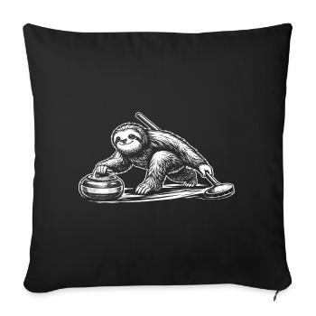 Sloth Curling Curler Winter Sport Humor - Sofa pillowcase 17,3'' x 17,3'' (45 x 45 cm) - black - Front