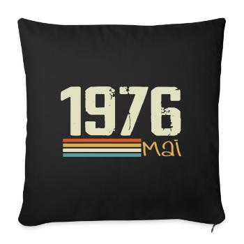 Mai 1976 - Housse de coussin décorative 45 x 45 cm - noir - Devant