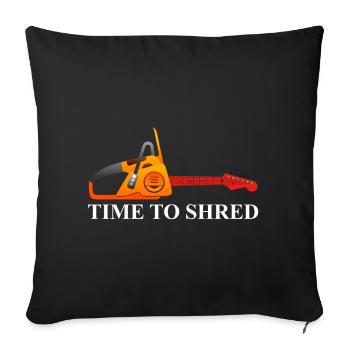 Time to Shred – Orange Guitar Tool - Sofa pillowcase 17,3'' x 17,3'' (45 x 45 cm) - black - Front