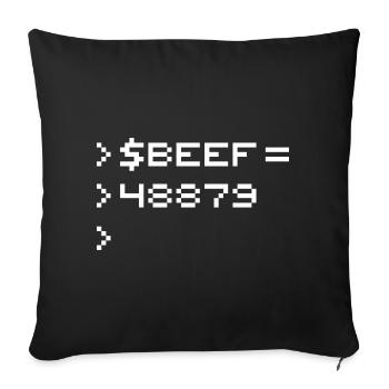 BEEF 8-Bit Code Nerd Pixel Terminal Retro - Sofa pillowcase 17,3'' x 17,3'' (45 x 45 cm) - black - Front