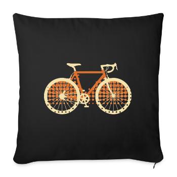 Vélo rétro vélo de route vintage - Housse de coussin décorative 45 x 45 cm - noir - Devant