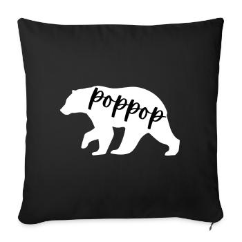 poppop bear - Sofa pillowcase 17,3'' x 17,3'' (45 x 45 cm) - black - Front