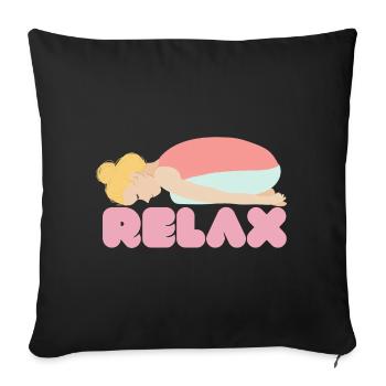 Pastel Sleep Relax Illustration - Housse de coussin décorative 45 x 45 cm - noir - Devant