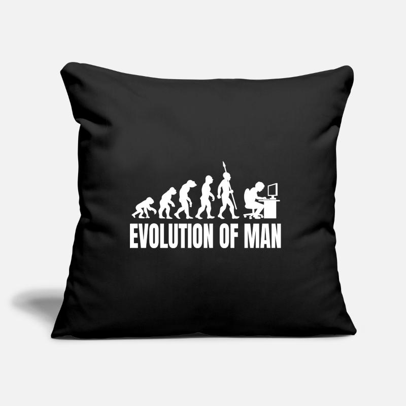Programmeur Computer Freak Evolution Rétro Housse de coussin décorative 45 x 45 cm