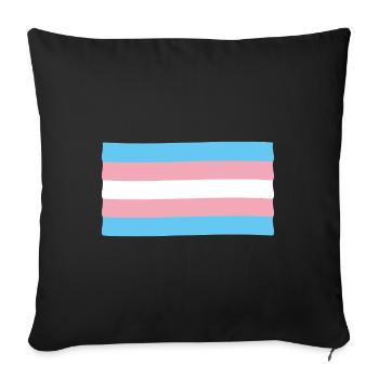 Drapeau de la fierté trans transgenre - Housse de coussin décorative 45 x 45 cm - noir - Devant