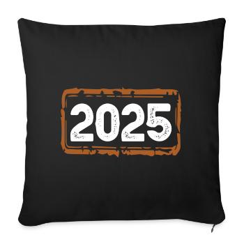 2025 year - Sofa pillowcase 17,3'' x 17,3'' (45 x 45 cm) - black - Front