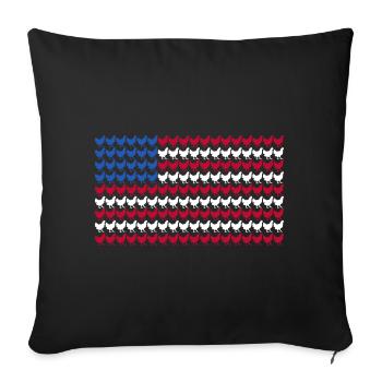 Patriotic Farmer Rooster Flock Poultry USA Pride C - Sofa pillowcase 17,3'' x 17,3'' (45 x 45 cm) - black - Front
