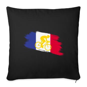 France Flag with Bicycle – Cycling Design - Sofa pillowcase 17,3'' x 17,3'' (45 x 45 cm) - black - Front