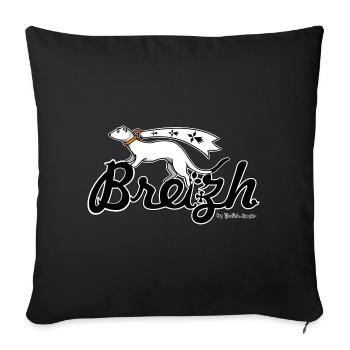 Breizh (Bretagne) - Housse de coussin décorative 45 x 45 cm - noir - Devant
