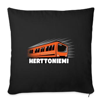 HERTTONIEMI METRO, HELSINKI Textiles and gifts - Sofa pillowcase 17,3'' x 17,3'' (45 x 45 cm) - black - Front