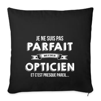 Opticien - Housse de coussin décorative 45 x 45 cm - noir - Devant
