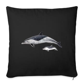 dauphin tacheté - Housse de coussin décorative 45 x 45 cm - noir - Devant