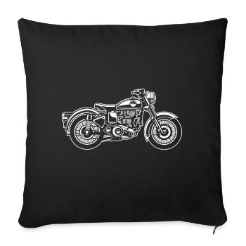 Motorcycle / Classic Motorcycle 04_white - Sofa pillowcase 17,3'' x 17,3'' (45 x 45 cm) - black - Front