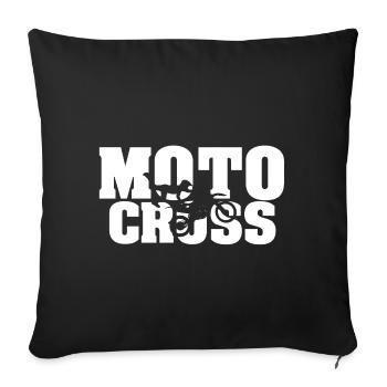motocross - Housse de coussin décorative 45 x 45 cm - noir - Devant