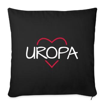 Uropa Herz Geschenkidee - Sofakissenbezug 45 x 45 cm - Schwarz - Vorne