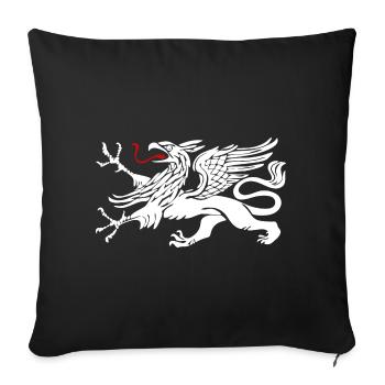 Rostock griffin in white with red tongue - Sofa pillowcase 17,3'' x 17,3'' (45 x 45 cm) - black - Front