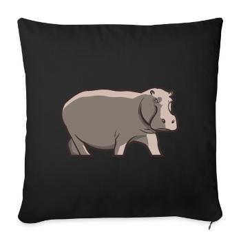 Hippo Hippo Idée cadeau pour les amoureux de la nature - Housse de coussin décorative 45 x 45 cm - noir - Devant