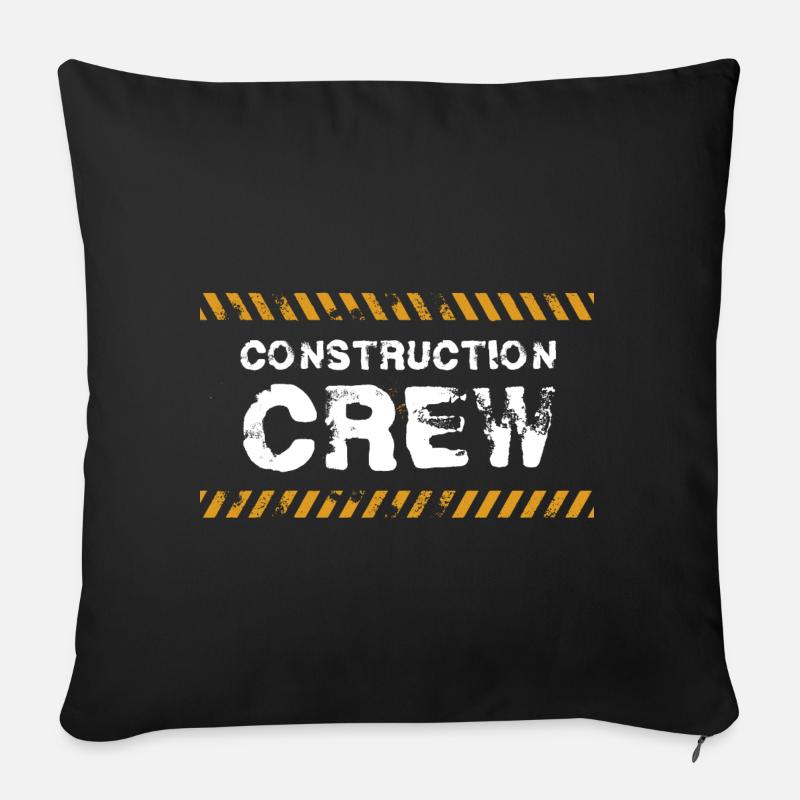 Bauarbeiter Baustelle Construction Crew Geschenk - Sofakissenbezug 45 x 45 cm - Schwarz
