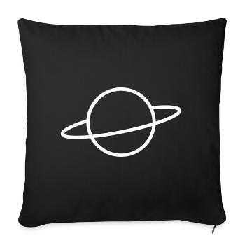 Planet weiss - Sofakissenbezug 45 x 45 cm - Schwarz - Vorne