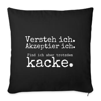 J'accepte je trouve que je chie 5 blanc - Housse de coussin décorative 45 x 45 cm - noir - Devant