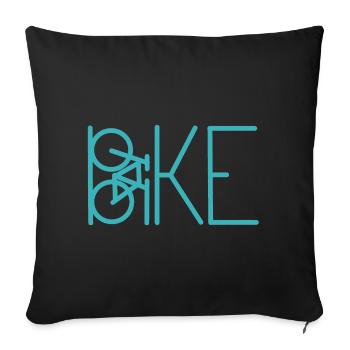 Teal Bicycle Lines Minimal Art - Sofa pillowcase 17,3'' x 17,3'' (45 x 45 cm) - black - Front