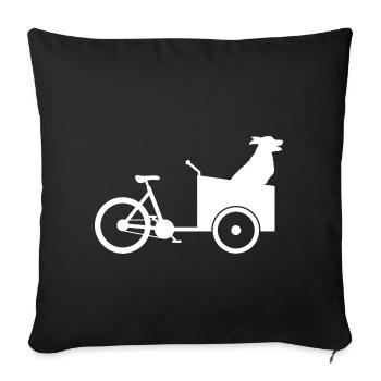 Cargo bike dog - Sofa pillowcase 17,3'' x 17,3'' (45 x 45 cm) - black - Front