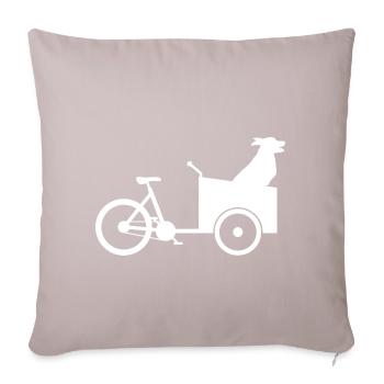Cargo vélo chien - Housse de coussin décorative 45 x 45 cm - taupe clair - Devant