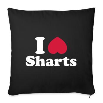 I Heart Sharts - Sofa pillowcase 17,3'' x 17,3'' (45 x 45 cm) - black - Front