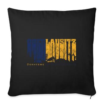 Oberlausitz Skyline - Fanartikel mit Retro Design - Sofakissenbezug 45 x 45 cm - Schwarz - Vorne