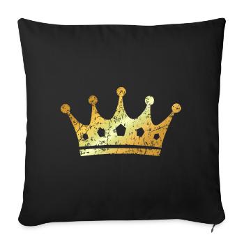 Krone (Goldgelb) - Sofakissenbezug 45 x 45 cm - Schwarz - Vorne