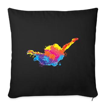 Skydiving - Sofa pillowcase 17,3'' x 17,3'' (45 x 45 cm) - black - Front
