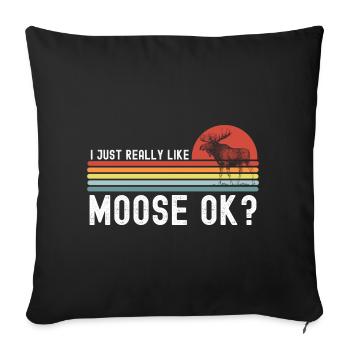 Moose - Sofa pillowcase 17,3'' x 17,3'' (45 x 45 cm) - black - Front