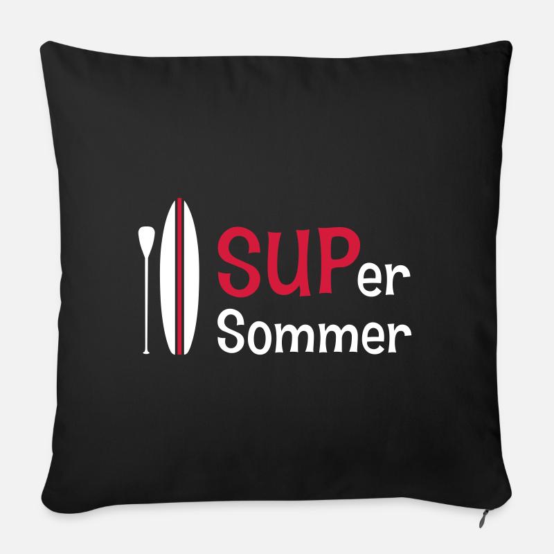 SUPer Sommer SUP Sommer mit SUP-Board - Sofakissenbezug 45 x 45 cm - Schwarz