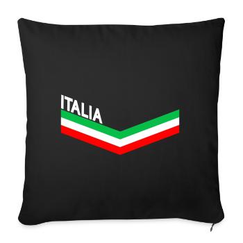 ITALIE DRAPEAU ITALIEN FOOTBALL 2021 VACANCES - Housse de coussin décorative 45 x 45 cm - noir - Devant