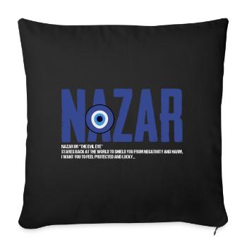 Nazar Le regard maléfique regarde le monde, - Housse de coussin décorative 45 x 45 cm - noir - Devant
