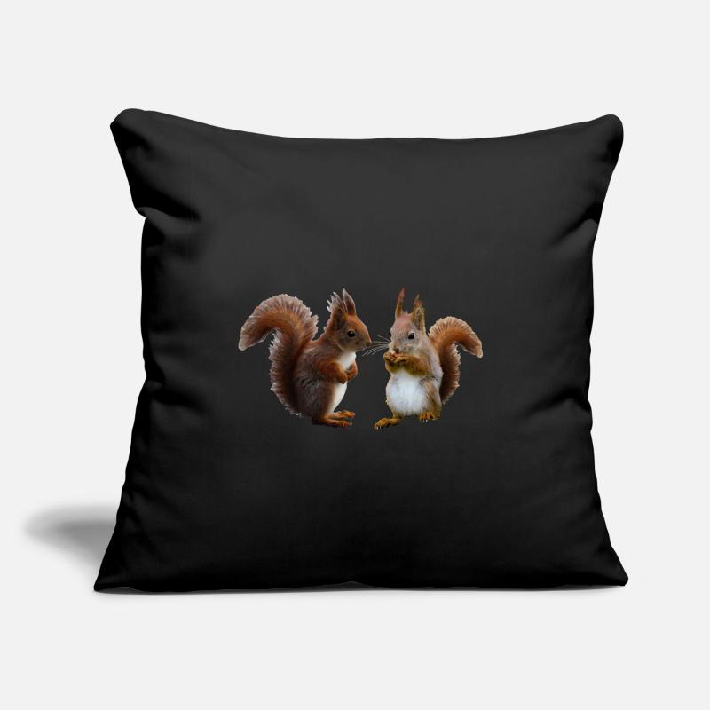 Couples d’écureuils, écureuils à la noix Housse de coussin décorative 45 x 45 cm