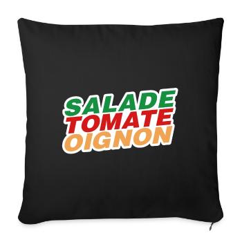 Salade Tomate Oignon – Typo Color Block - Housse de coussin décorative 45 x 45 cm - noir - Devant