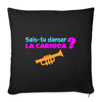 carioca - Housse de coussin décorative 45 x 45 cm - noir - Devant