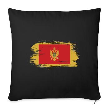Montenegro vintage flag - Sofa pillowcase 17,3'' x 17,3'' (45 x 45 cm) - black - Front