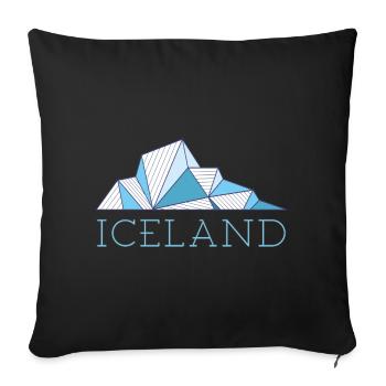Iceland Ice Floe Iceland Glacier - Sofa pillowcase 17,3'' x 17,3'' (45 x 45 cm) - black - Front