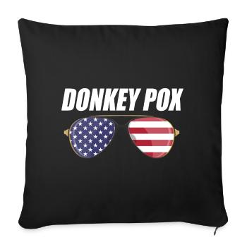 Donkey Pox - Sofa pillowcase 17,3'' x 17,3'' (45 x 45 cm) - black - Front