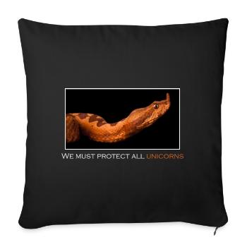 We must protect all unicorns - Sofa pillowcase 17,3'' x 17,3'' (45 x 45 cm) - black - Front