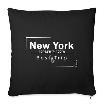 New York - Best Trip - Sofa pillowcase 17,3'' x 17,3'' (45 x 45 cm) - black - Front