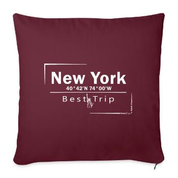 New York - Best Trip - Sofa pillowcase 17,3'' x 17,3'' (45 x 45 cm) - burgundy - Front