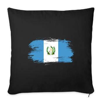 Guatemala flag - Sofa pillowcase 17,3'' x 17,3'' (45 x 45 cm) - black - Front