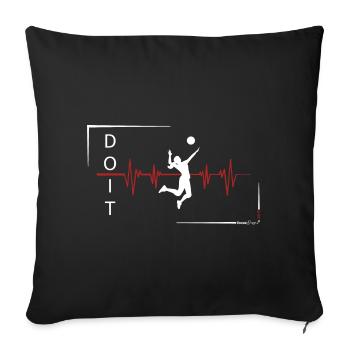 Volleyballerin - Puls - Sofakissenbezug 45 x 45 cm - Schwarz - Vorne