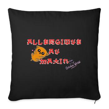 Allergique au matin.Vb - Housse de coussin décorative 45 x 45 cm - noir - Devant